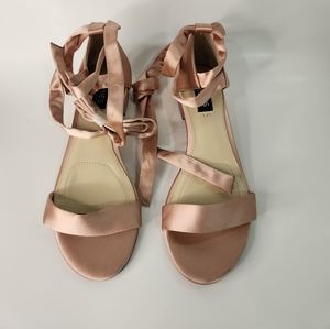 Pink Satin Ballet Sandals